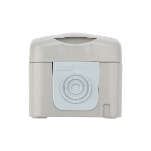 Розетка одноместная Kranz Mini OG IP54, с заземлением, о/у, серая