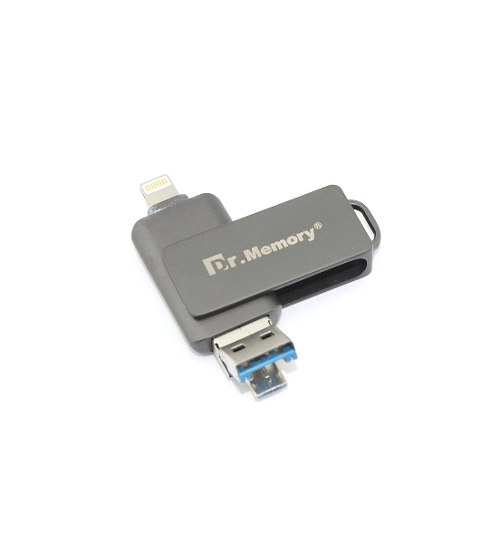 Флешка USB Dr. Memory 051, 64Gb, USB 3.0/USB Type-A, R/W 120/70, серый
