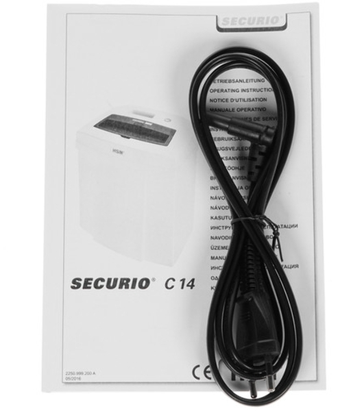 Шредер HSM Securio С14-4х25 (секр.P-4)/фрагменты/7лист./20лтр./скрепки/скобы/пл.карты