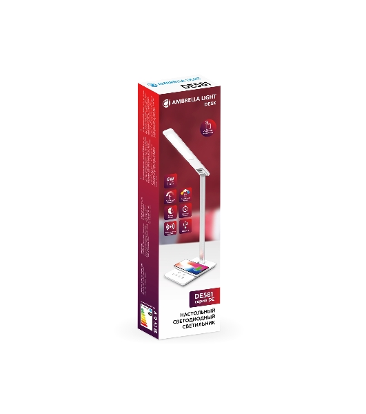 Светодиодная настольная лампа Ambrella light DE581 WH белый LED 2700-6400K 6W