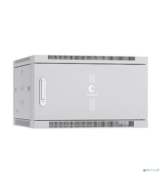 Шкаф телекоммуникационный настенный Cabeus SH-05F, 19', 6U, 368х600х350 мм (ВхШхГ), дверь: металл, сварной, серый