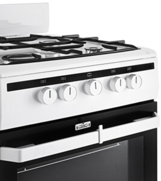 Плита газовая Hansa FCGW51001 белый, конфорок 4 шт, духовка 56 л, 50 см x 85 см x 60 см