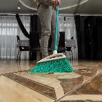 Щетка Home Palisad пластмасс. для подмет. пола, премиум, 23 см, c черенком, 120 см, бирюз. щетина, фото2