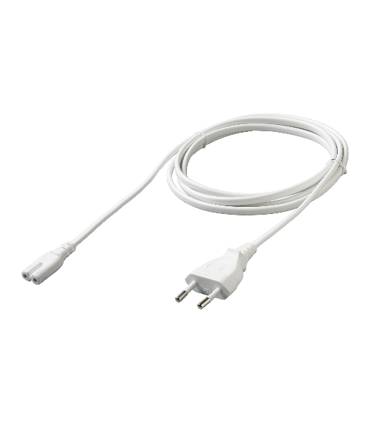 Кабель питания Cablexpert PC-184W-VDE-1.8М CEE 7/16-C7, 2x0.75мм2, 2.5А, VDE, 1.8м, белый, пакет
