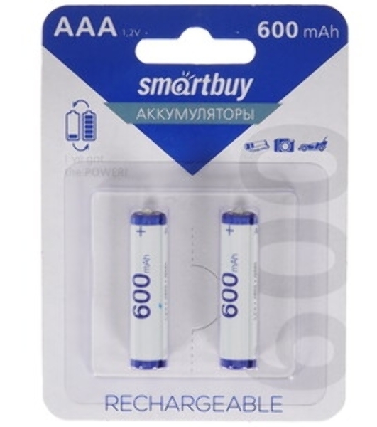 Аккумулятор NiMh Smartbuy SBBR-3A02BL600 AAA/2BL 600 mAh (24/240)(2шт. в уп-ке)