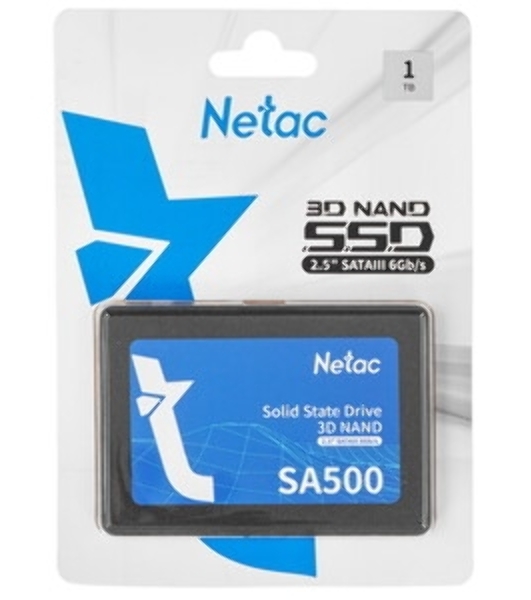 Накопитель SSD Netac SA500, 1Tb, SATA III, 2.5', R/W 530/475