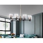 Люстра Ambrella light LH57043/8 BK/DBS/SM черный/темная латунь/дымчатый E14/8 max 40W D830*710, фото7