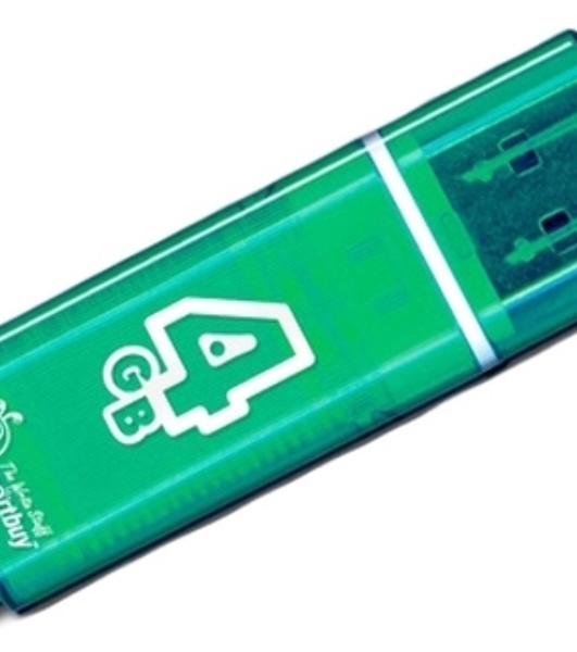 Флешка USB Smartbuy Glossy series Green (SB4 GbGS-G), 4Gb, USB 2.0, R/W 25/15, зеленый