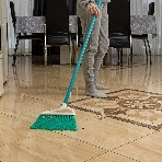 Щетка Home Palisad пластмасс. для подмет. пола, премиум, 23 см, c черенком, 120 см, бирюз. щетина, фото 1