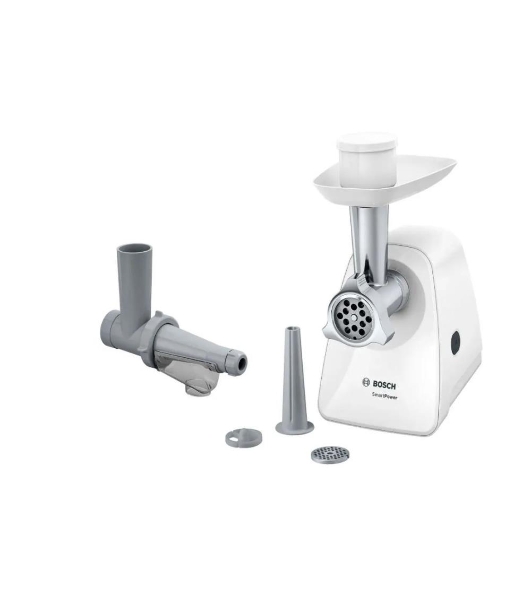 Мясорубка электрическая Bosch MFW2515W белый, 1500 Вт, 1.7 кг/мин, защита от перегрузки, насадки - 4