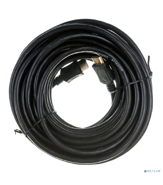 Кабель HDMI Cablexpert CC-HDMI4L-10M, 10м, v2.0, 19M/19M, серия Light, черный, позол.разъемы, экран, пакет
