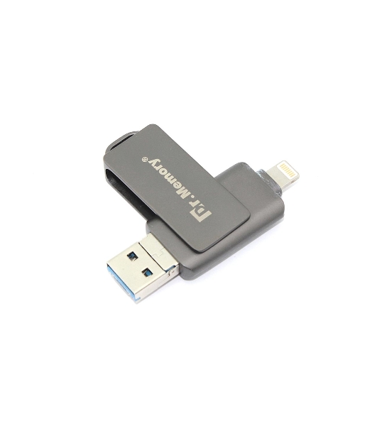 Флешка USB Dr. Memory 051, 64Gb, USB 3.0/USB Type-A, R/W 120/70, серый