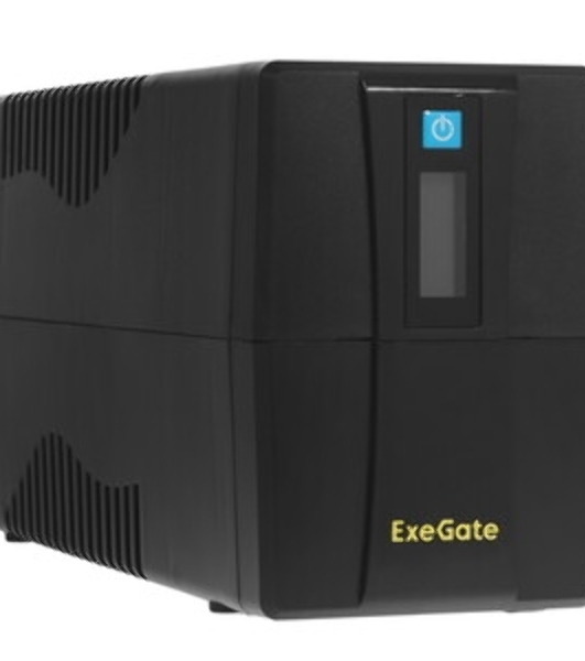 Источник бесперебойного питания ExeGate Smart LB-650.LCD.AVR.2SH.USB (650VA/390W, LCD, AVR, 2*Schuko, USB, батарея 12V 7Ah, черный)