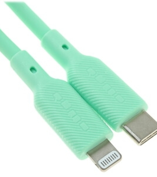Кабель QUMO, MFI С94, Type-C на MFI Apple 8 pin, силиконовый, 1м, 2,22A, 9V, 20W, PD (зеленый)