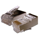 Коннектор Lanmaster RJ45 STP 8P8C, универсальный, для толстого кабеля, cat.6, 100 шт., фото 1