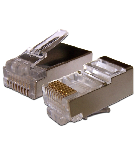 Коннектор Lanmaster RJ45 STP 8P8C, универсальный, для толстого кабеля, cat.6, 100 шт.