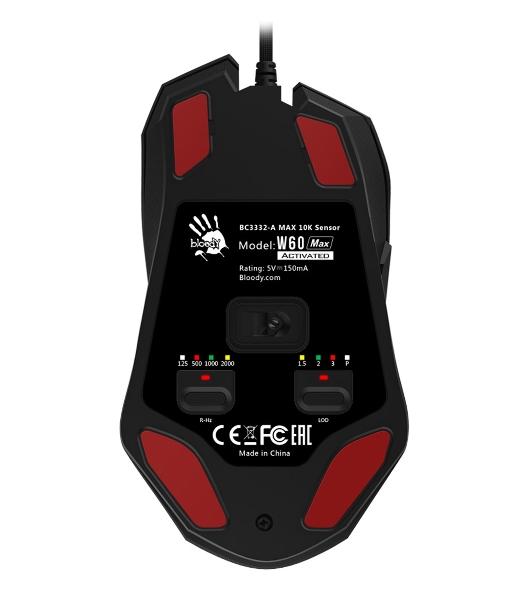 Мышь проводная A4Tech Bloody W60 Max белый, 10000 dpi, USB, кнопки - 10