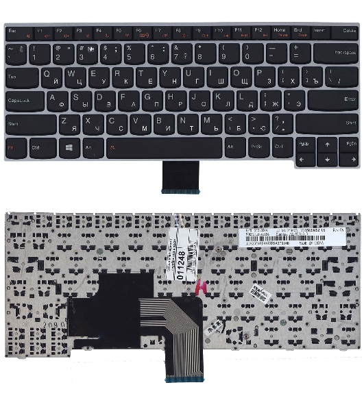 Клавиатура для ноутбука Lenovo V490 V490U V490UA черная с серебристой рамкой