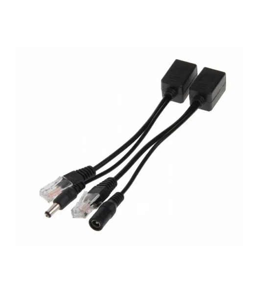 Passive PoE инжектор и сплиттер до 60V. Комплект позволяет подать данные и питание на IP устройства без поддержки PoE. Рабочее напряжение: 5V-60V DC. Скорость передачи данных: 10/100 Мбит/с. Пины питаниия PoE: 4,5(+) 7,8(-). Разъем для данных: RJ45 (8P8C). Разъем питания: DC2.1x5.5мм. Размеры (ШхВхГ): 38x17x17мм + кабель 17см. Рабочая температура: -30... +75°C.