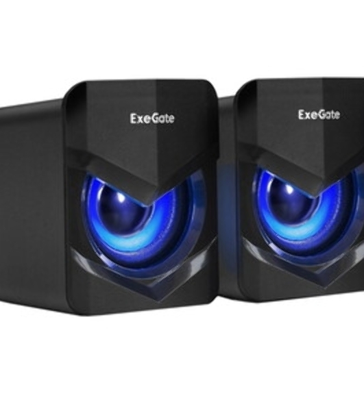Акустическая система 2.0 ExeGate EX289680RUS Accord 210 (питание USB, 2х3Вт (6Вт RMS), 60-20000Гц, черный, RGb подсветка)