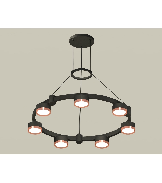 Светильник Ambrella light XR92051503/7 SBK/PPG черный песок/золото розовое полированное GX53 (A9205, C9238, N8126)