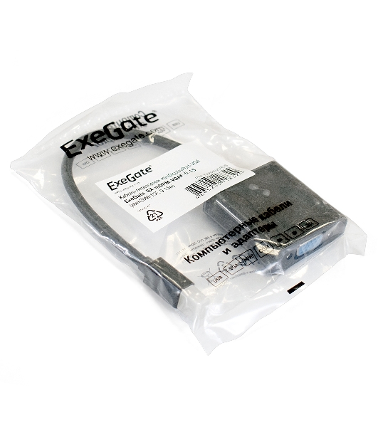 Кабель-переходник ExeGate EX284923RUS miniDisplayPort-VGA ExeGate EX-mDPM-VGAF-0.15 (mini20M/15F, 0,15м)