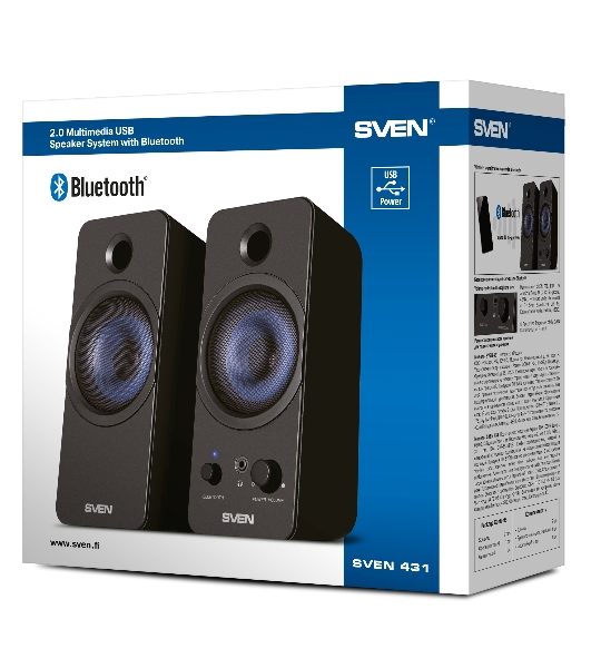 Акустическая система SVEN АС 431, черный (6 Вт, питание USB, Bluetooth)