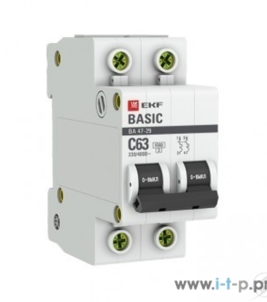 Выключатель автоматический EKF mcb4729-2-10C 2P 10А (C) 4,5кА ВА 47-29 EKF Basic