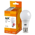 Лампа cветодиодная IEK LLE-A60-7-230-30-E27 ECO A60 шар 7Вт 230В 3000К E27 IEK, фото 1