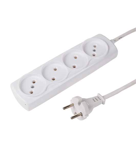 Удлинитель PROconnect OPTIMA 4 гнезда, 5 м, 2х0.75 мм², б/з, белый