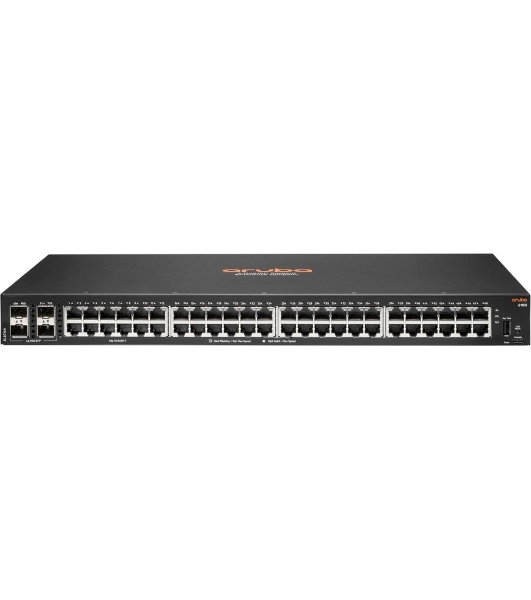 Коммутатор HPE Aruba 6100 48G 4SFP+ 370PoE+, 48×1 Гбит/с PoE+ + 4×10 Гбит/с SFP+, управляемый
