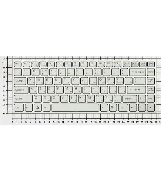 Клавиатура для ноутбука Sony Vaio VPC-Y белый с серебристой рамкой