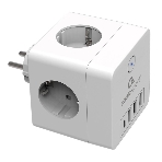 Сетевой фильтр Cablexpert Cube, CUBE-4-СU3-W, 4 р, 16А, 1xType-C PD, 3хUSB, ур. защиты 2+, белый, коробка, фото 1