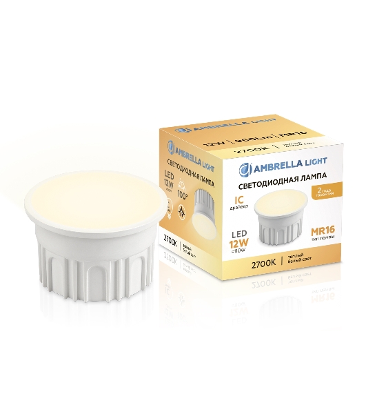 Лампа светодиодная 212101 LED MR16-DD 12W IC 2700K 220-240V 100°