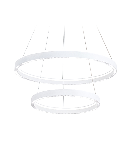 Подвесной светодиодный светильник Ambrella light FL5862/2 WH белый 45W 3000K/4200K/6400K D600/400*830 (без ПДУ)
