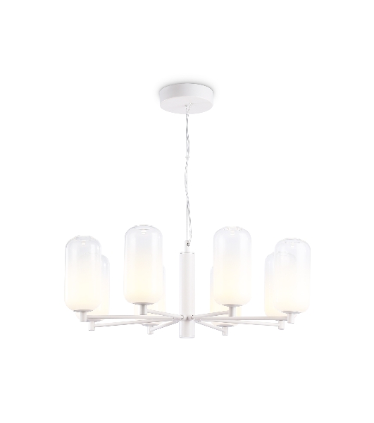 Подвесной светодиодный светильник Ambrella light LH11109/8 WH/FR белый/белый матовый 28W 3000K D720*280
