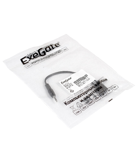 Кабель-разветвитель аудио Exegate EX284946RUS EX-CCA-415-0.3 (3.5мм Jack M/2x3.5мм Jack F, 0,3м)