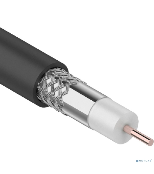 Кабель коаксиальный PROconnect RG-6U, 75 Ом, CCS/Al/Al, 48%, бухта 100 м, черный OUTDOOR