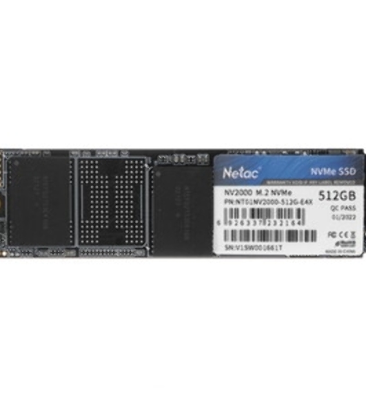 Накопитель SSD Netac NV2000, 512Gb, PCIe 3.0 x4, M.2 2280, NVMe, R/W 2500/1950