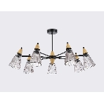 Люстра Ambrella light LH58116/7 BK/LW/SM черный/светлое дерево/дымчатый E14*7 max 40W D750*390, фото7