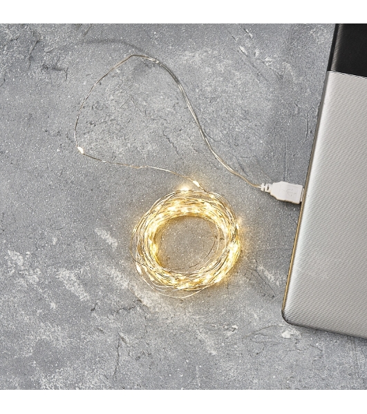 Гирлянда Neon-night 'Роса' 10 м, 100 LED, USB, теплое белое свечение