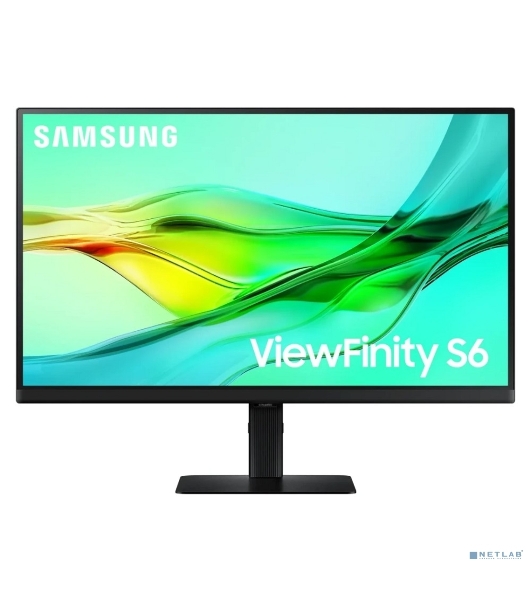 Монитор 24' Samsung ViewFinity S6 S24D604UAU IPS 2560x1440, 100 Гц, 5 мс, 16:9, 350 кд/м², HDMI 2.0, DP 1.4, USB-C, Ethernet, 3.5 Jack, USB Hub, HDR10, PIP, черный