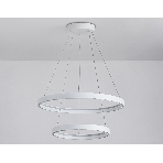Подвесной светодиодный светильник Ambrella light FL5862/2 WH белый 45W 3000K/4200K/6400K D600/400*830 (без ПДУ), фото5