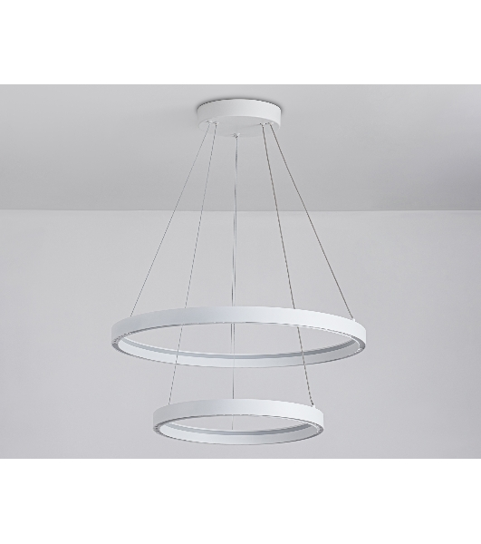 Подвесной светодиодный светильник Ambrella light FL5862/2 WH белый 45W 3000K/4200K/6400K D600/400*830 (без ПДУ)