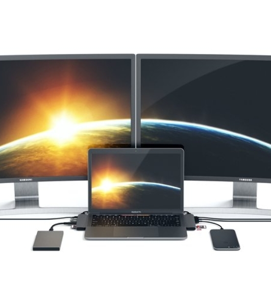 Док-станция Satechi ST-CMBPM, USB Type-C, HDMI/Thunderbolt 3/USB Type-C/SD/microSD/USB 3.0, USB