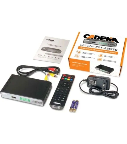 Приставка для цифрового ТВ Cadena CDT-2351SB черный, DVB-T2, DVB-T, HDMI, USB 2.0