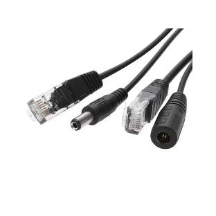 Passive PoE инжектор и сплиттер до 60V. Комплект позволяет подать данные и питание на IP устройства без поддержки PoE. Рабочее напряжение: 5V-60V DC. Скорость передачи данных: 10/100 Мбит/с. Пины питаниия PoE: 4,5(+) 7,8(-). Разъем для данных: RJ45 (8P8C). Разъем питания: DC2.1x5.5мм. Размеры (ШхВхГ): 38x17x17мм + кабель 17см. Рабочая температура: -30... +75°C.