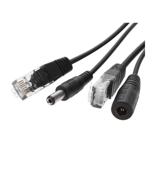 Passive PoE инжектор и сплиттер до 60V. Комплект позволяет подать данные и питание на IP устройства без поддержки PoE. Рабочее напряжение: 5V-60V DC. Скорость передачи данных: 10/100 Мбит/с. Пины питаниия PoE: 4,5(+) 7,8(-). Разъем для данных: RJ45 (8P8C). Разъем питания: DC2.1x5.5мм. Размеры (ШхВхГ): 38x17x17мм + кабель 17см. Рабочая температура: -30... +75°C.