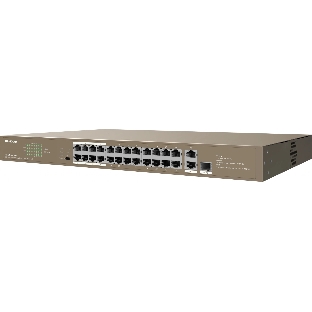 Коммутатор IP-COM F1126P-24-250W PoE неуправляемый 26-Ports 10/100 Mbps Base-TX + 1-Port 1000 Base-X SFP/24-Ports PoE (PoE бюджет 230W)