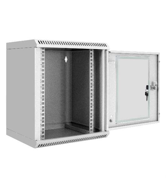 Шкаф телекоммуникационный 10' настенный 9U ExeGate EC-WM-9U.280.G.GREY (10”, 9U, 350x280x420mm (ШхГхВ), передняя дверь закаленное стекло, пыле- и влагозащита IP23, светло-серый RAL 7035)